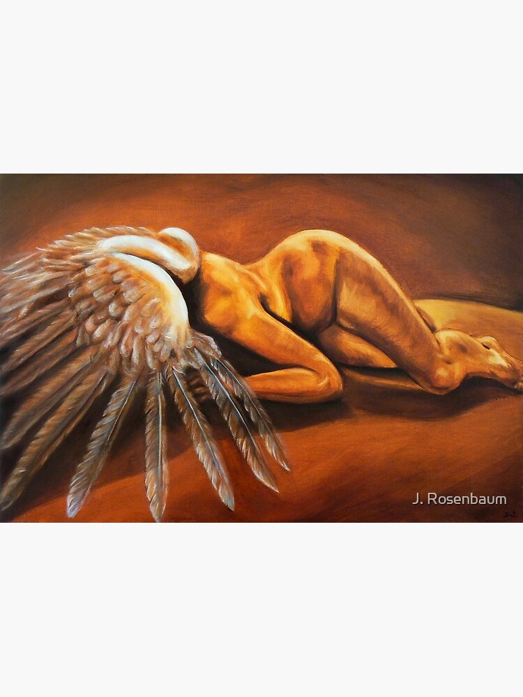 Fallen - fallen nude angel emotive oil painting by Jennie