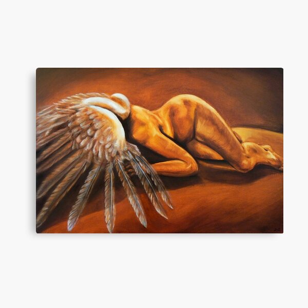 Caído - ángel desnudo caído emotivo pintura al óleo Lienzo