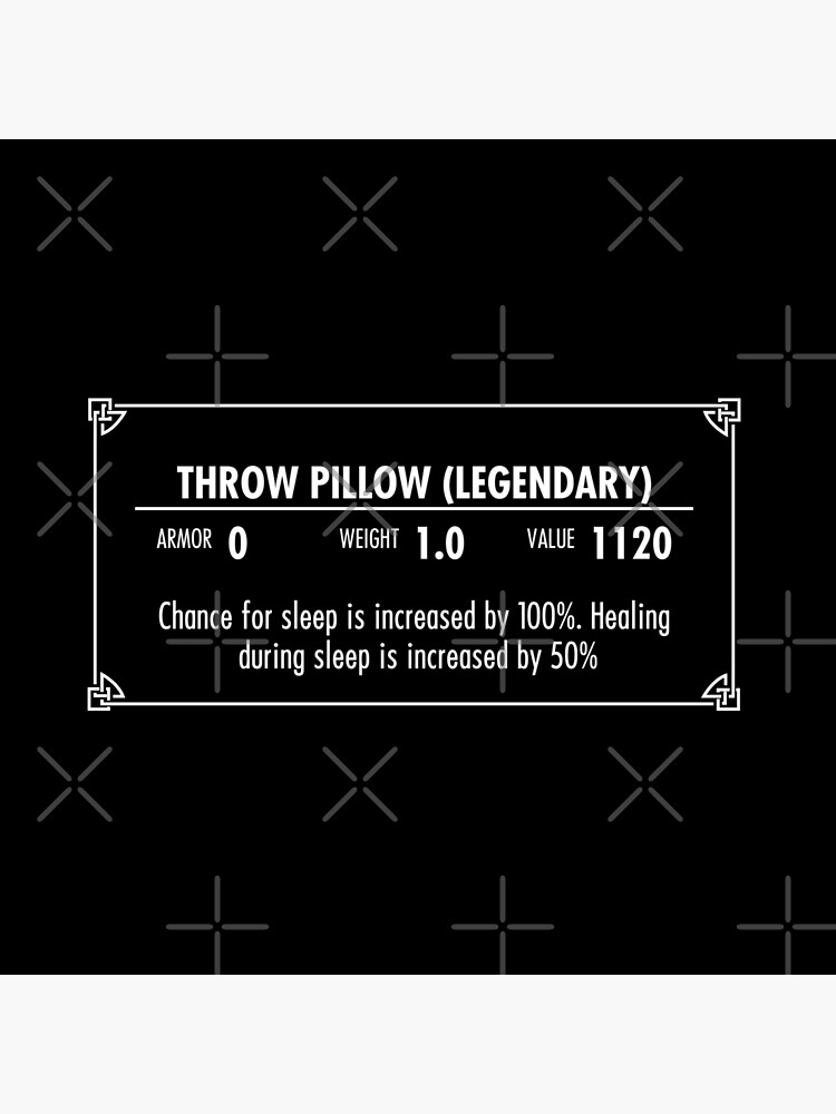 Skyrim Legendary Throw Pillow by mattjacks