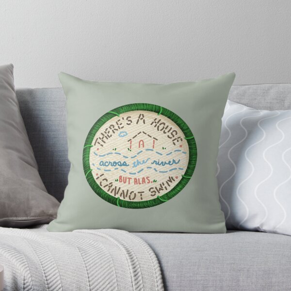 Alas I Cannot Swim Laura Marling Embroidery Patch Style Design Throw Pillow