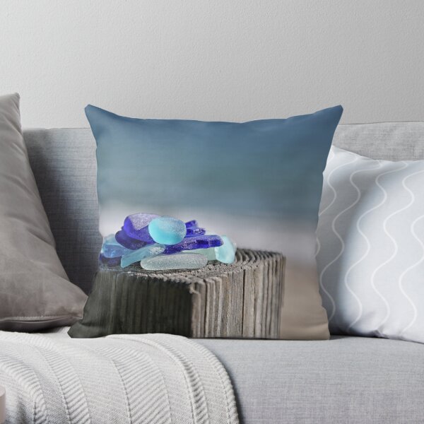 Shades of Blue- Sea Glass Throw Pillow