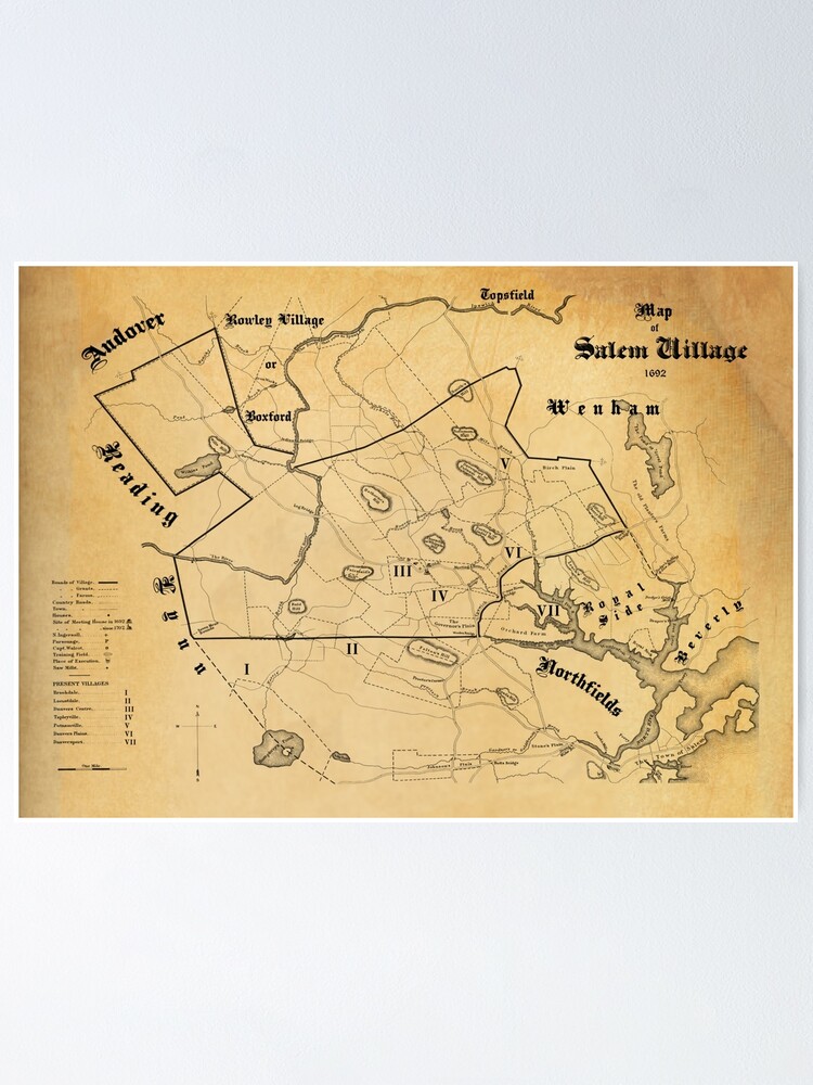 "Karte von Salem Massachusetts 1692" Poster von SigilSorcery | Redbubble