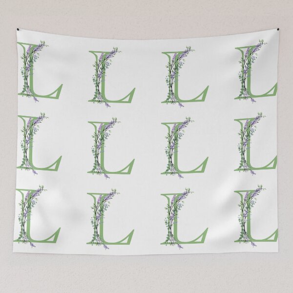 Item preview,  The letter “L” | romantic Eucalyptus and Lavender floral illustration | floral Monograms designed and sold by hollycooper.