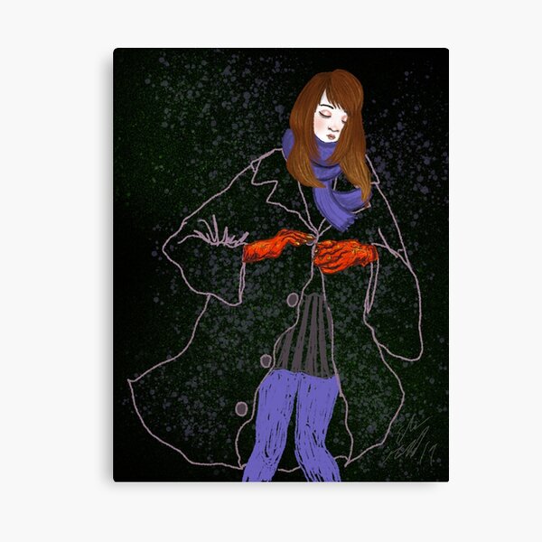 Girl with large Jacket Canvas Print