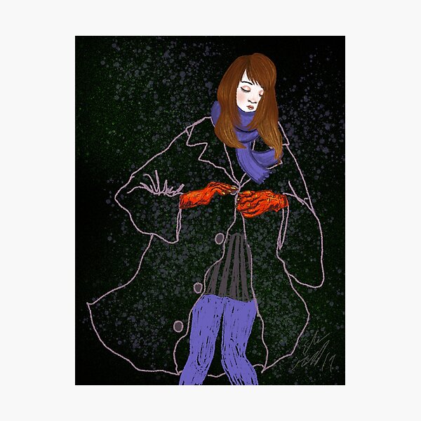 Girl with large Jacket Photographic Print