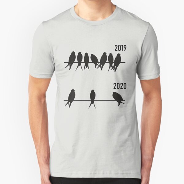 Social Distancing Bird Funny 2020 ( THE Original Design !! ) Slim Fit T-Shirt