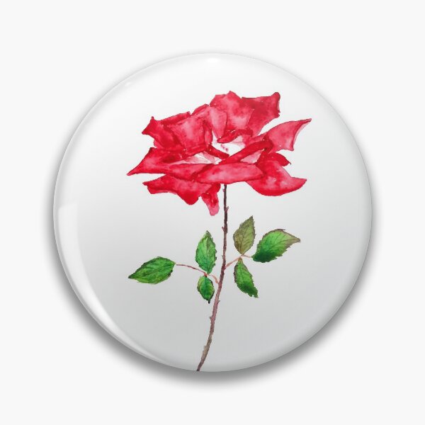 Item preview, hand painted red rose flower watercolor  designed and sold by ColorandColor.