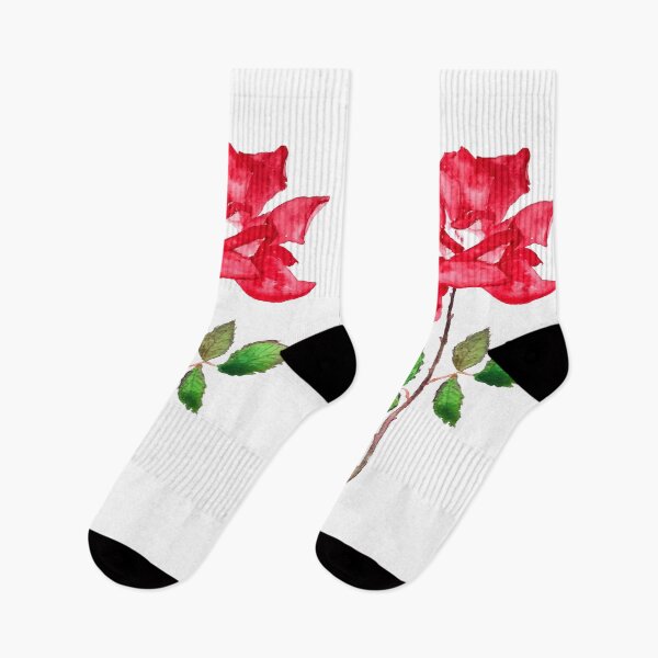 Item preview, hand painted red rose flower watercolor  designed and sold by ColorandColor.