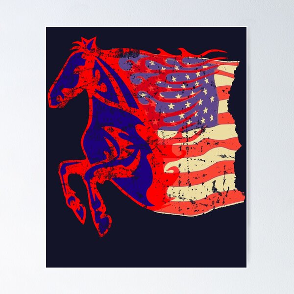 Item preview, Horse and US Flag designed and sold by No1Equestrian.