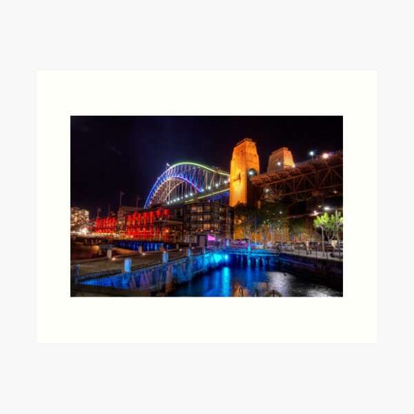 The Sydney Harbour Bridge at Vivid Sydney 2014 Art Print