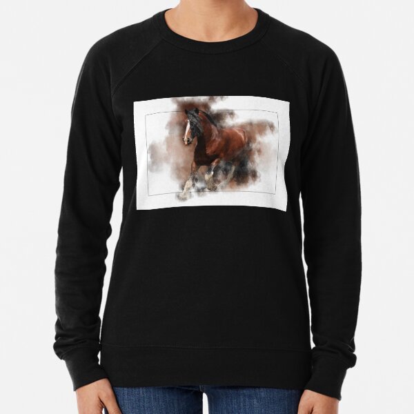 Shire Horse Pferd springt aus dem Rahmen Leichter Pullover