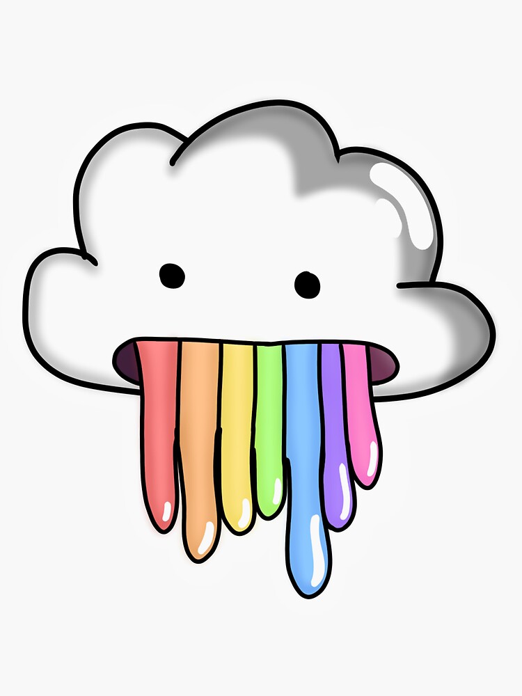 "Quirky Cloud Vomiting Rainbow" Sticker for Sale by SakuraKey Redbubble