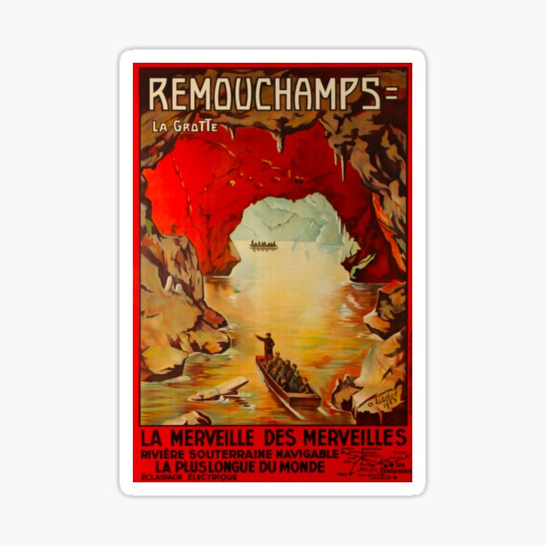 Artikel-Vorschau von Remouchamps La Grotte vintage travel poster, designt und verkauft von stickart-marek.