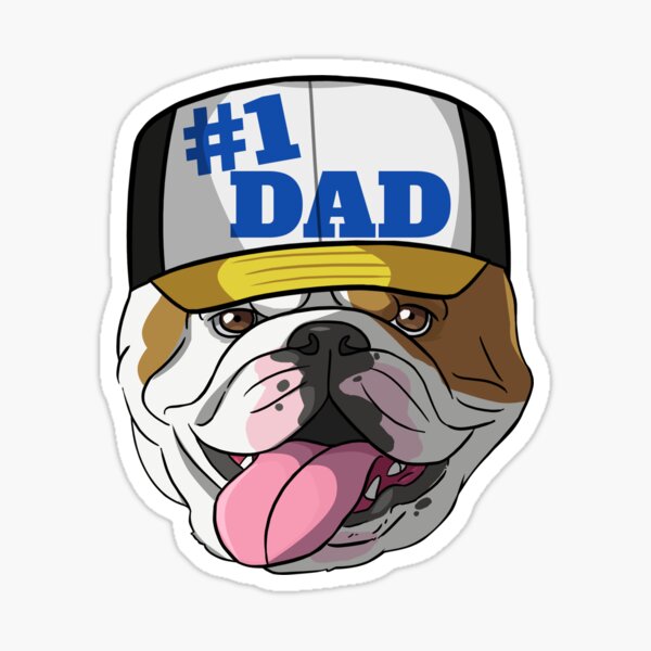 Vista previa del artículo con la obra «Bulldog Inglés # 1 Papá Día del Padre», diseñado y vendido por Nosek1ng.