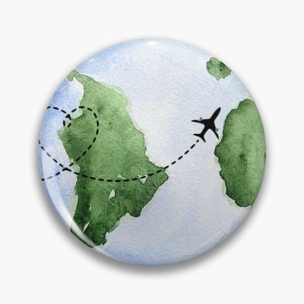 Item preview, watercolor world and plane designed and sold by Logischwarz.