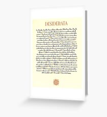 Tan Sunburst DESIDERATA Greeting Card