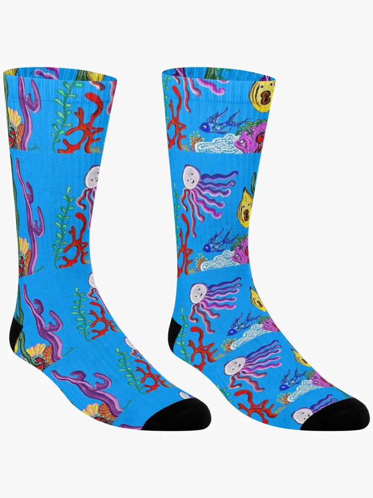 Thumbnail 3 of 5, Socks, Fishy Two designed and sold by Robin Kinnard.