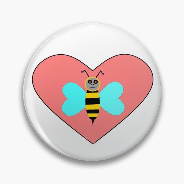 Item preview, a bee in a pink heart designed and sold by loiret1958.