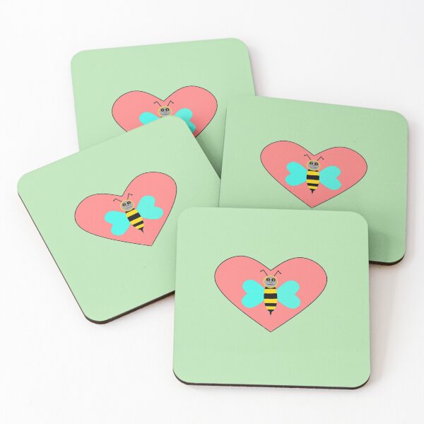 Item preview, a bee in a pink heart designed and sold by loiret1958.