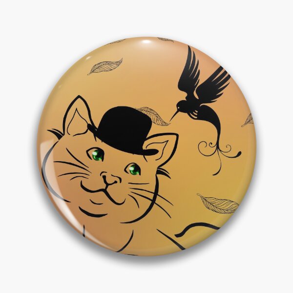 Item preview, Cat with hat and bird on the head designed and sold by Theobald-Design.