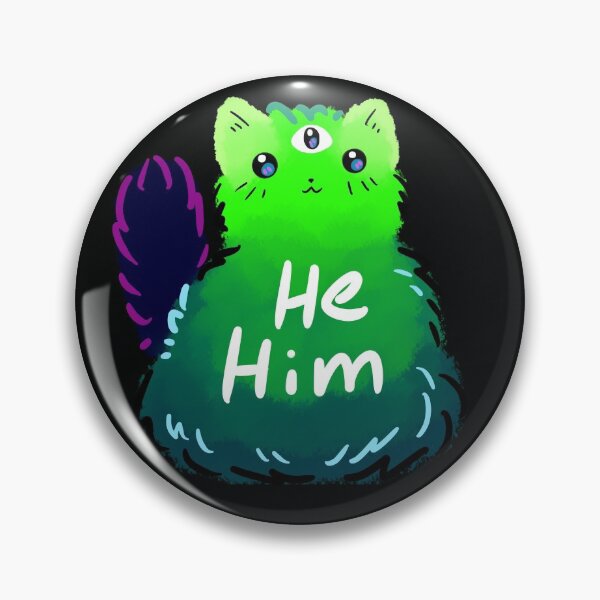 Item preview, He Him Pronouns Alien Cat designed and sold by SaradaBoru.