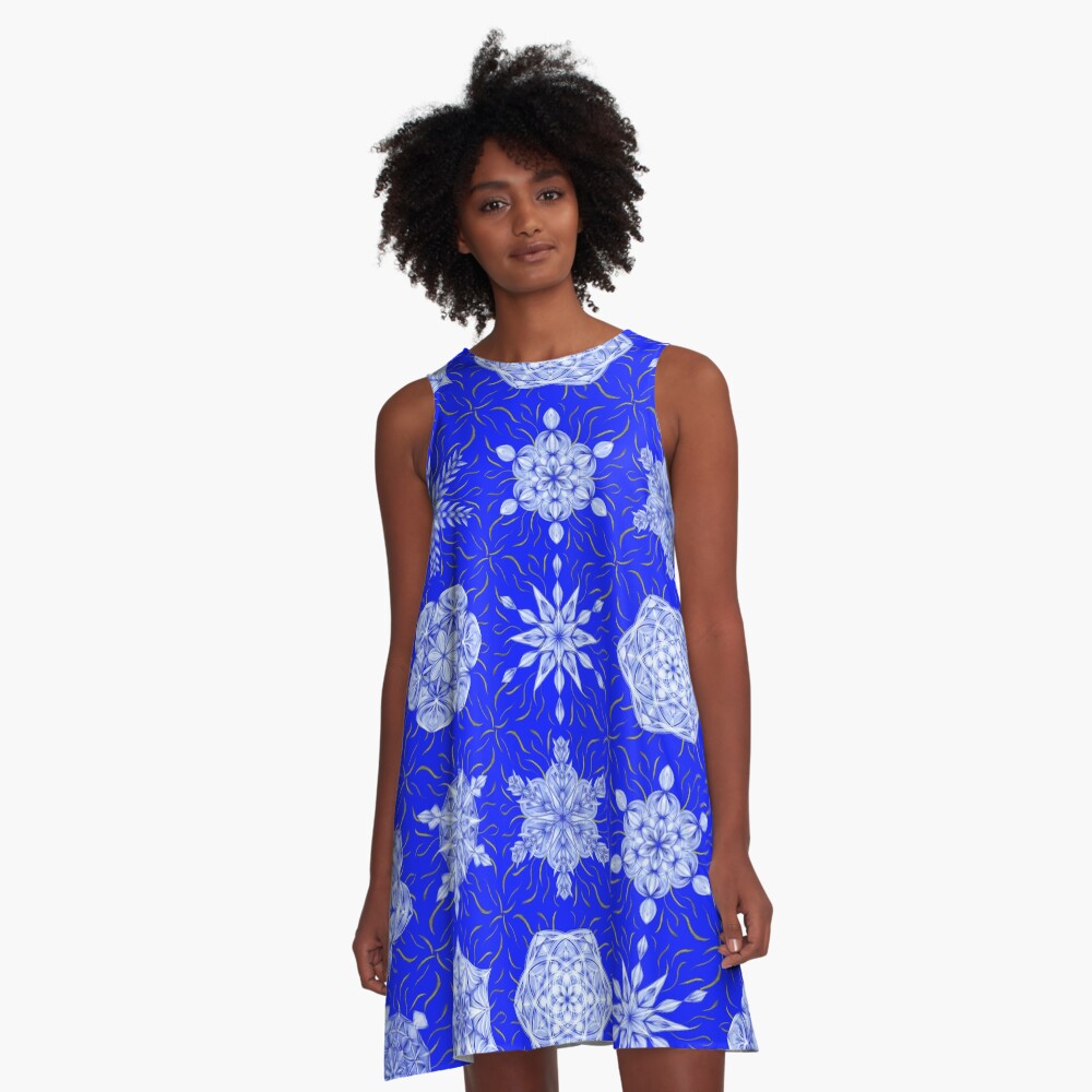 Frosted Sky A-Line Dress