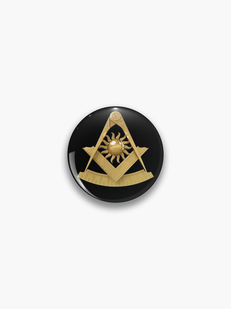 Freemason Pattern Gold Black Square Compass Masonic Men Women