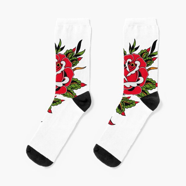Classic Rose Tattoo Socks