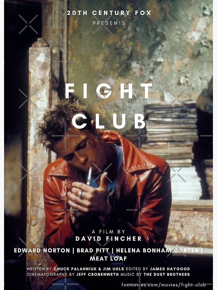 Fight Club poster Fight Club Brad Pitt Movie Poster Home