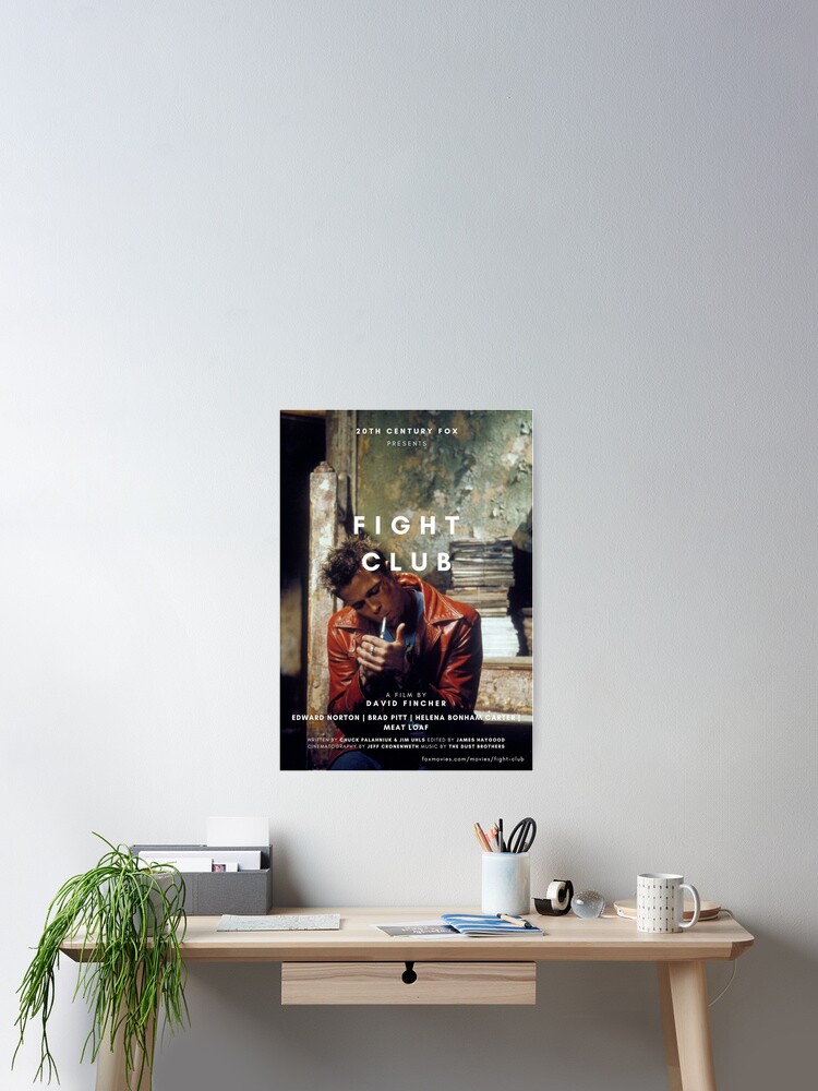 Thumbnail 2 of 3, Poster, FIGHT CLUB BRAD PITT POSTER designed and sold by mikceys.