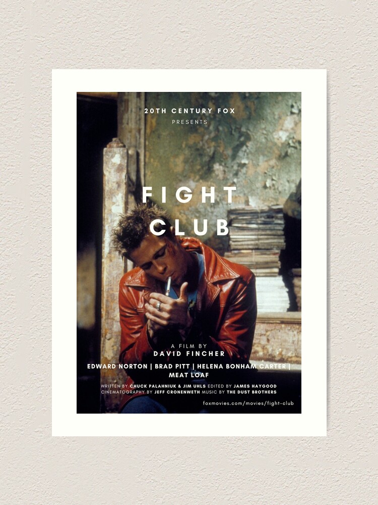 Fight Club Movie Poster Edward Norton Brad Pitt Wall Art 