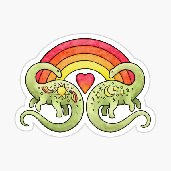 Item preview, Love You Till Extinction | Dinosaur Watercolor Art designed and sold by OMEGAFAUNA.