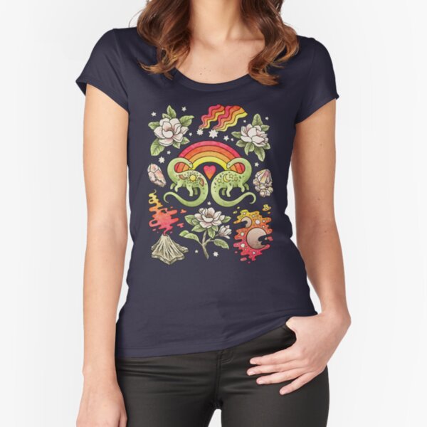 Love You Till Extinction | Dinosaur Watercolor Art Fitted Scoop T-Shirt