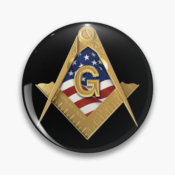 Item preview, Freemason Square & Compass USA American Flag Gold Masonic designed and sold by MasterMasonMade.