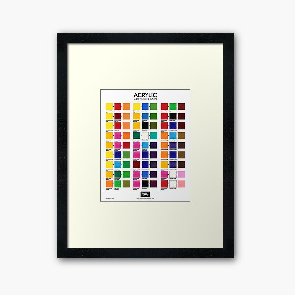 Acrylic Color Mixing Chart Framed Art Print