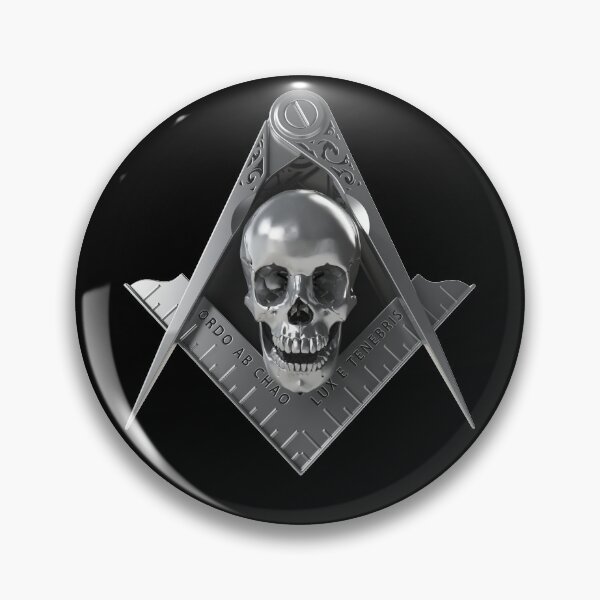 Item preview, Freemason Square & Compass Silver Skull Widows Son Masonic designed and sold by MasterMasonMade.