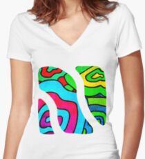 BINGE - Psychedelic artwork Women's Fitted V-Neck T-Shirt