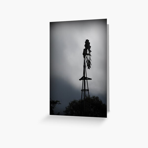 Windmill Silhouette Greeting Card