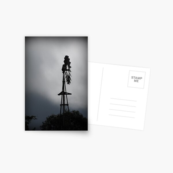 Windmill Silhouette Postcard
