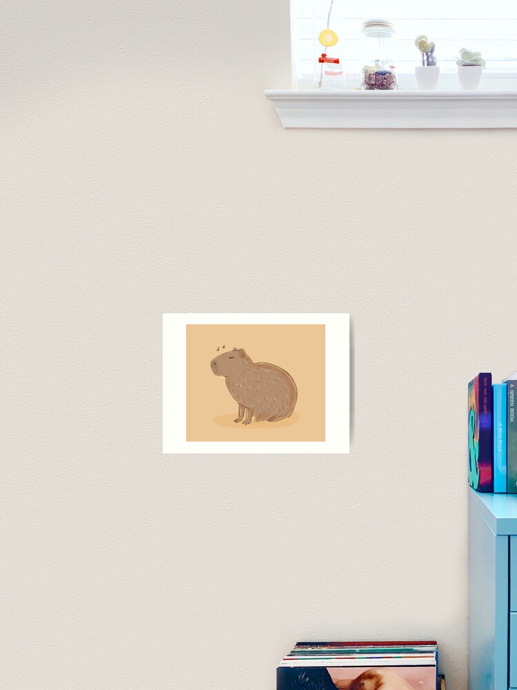 Capybara Art Print Available in 4x6 5x7 and 8x10 Sizes -   Рисунки  животных, Милые рисунки, Капибара