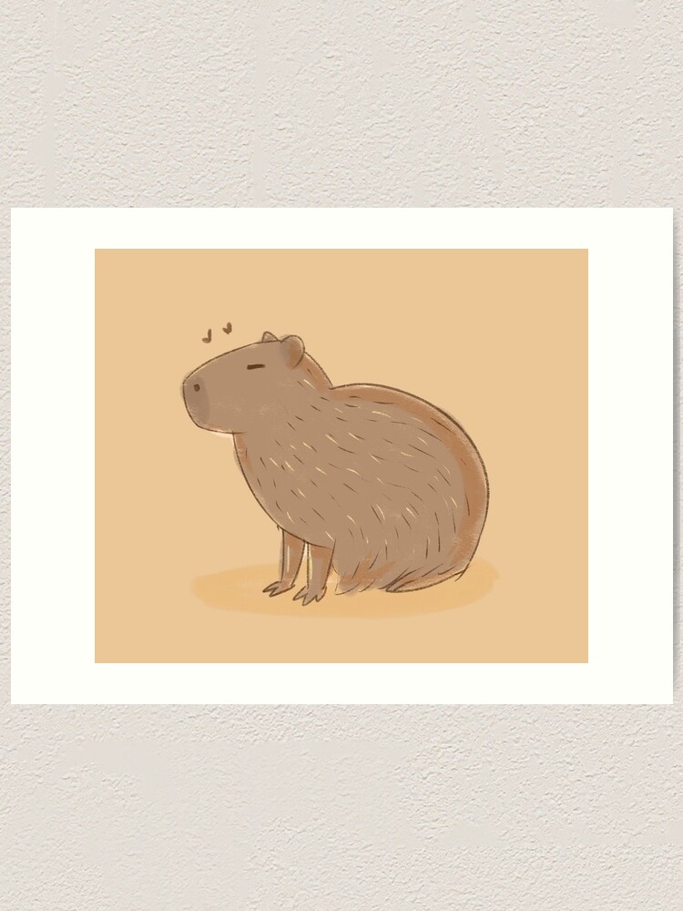 Capybara Art Print Available in 4x6 5x7 and 8x10 Sizes -   Рисунки  животных, Милые рисунки, Капибара