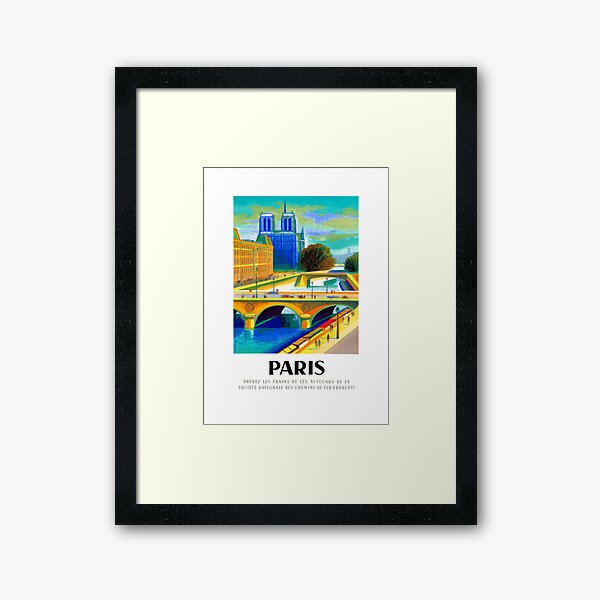 Item preview, 1957 Paris Notre Dame Cathedral French Travel Poster designed and sold by retrographics.