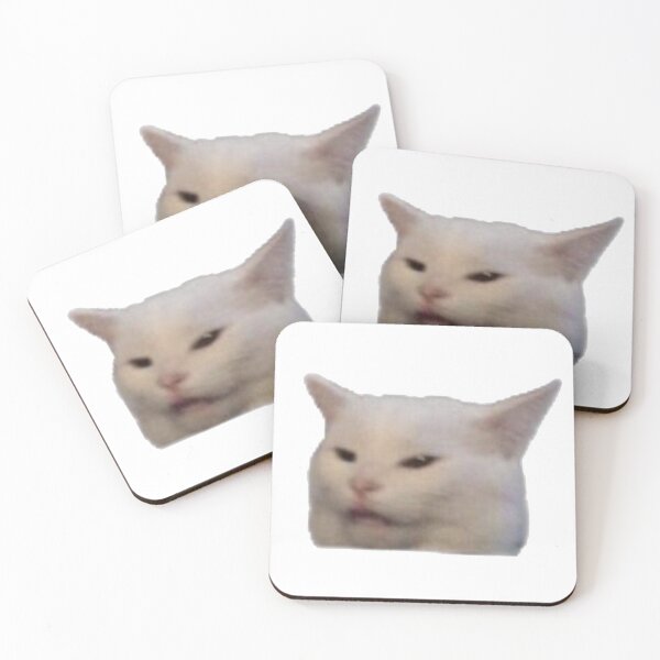 Item preview, White cat meme designed and sold by stickerdesignss.