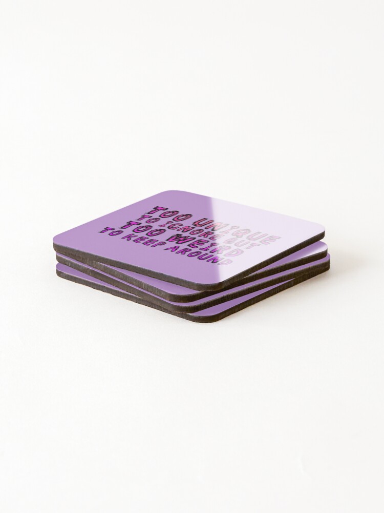 Thumbnail 4 of 5, Coasters (Set of 4), Humorous Eccentric Pink Lettering Print designed and sold by Urban-Lettering.