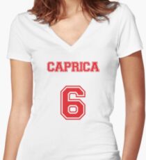 Caprica 6 Women's Fitted V-Neck T-Shirt