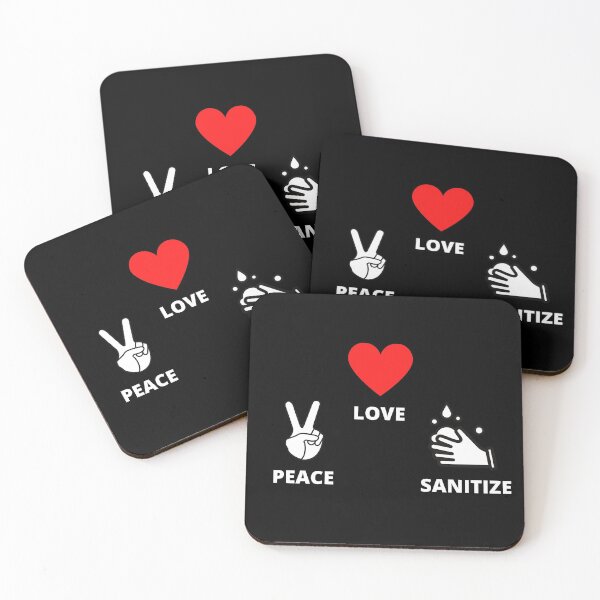 Aperçu de l'œuvre Peace Love Sanitize / Wash Your Hands / Social Distance créée et vendue par Ben-L.