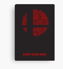 Super Smash Bros. Typography Canvas Print