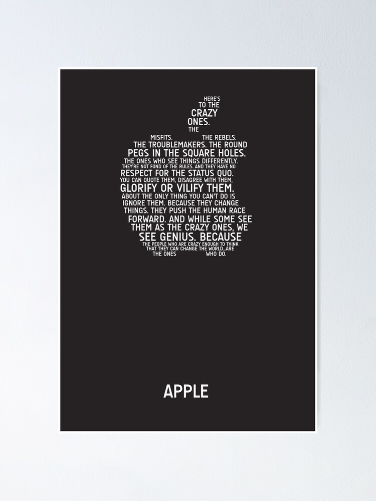 Apple Typografie Poster Von Titanvex Redbubble