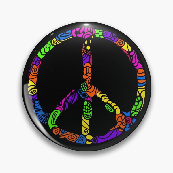 Item preview, black light 70s peace sign designed and sold by shebopaloo.
