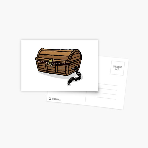 Mimic Treasure Chest - Video Game RPG Art Postcard